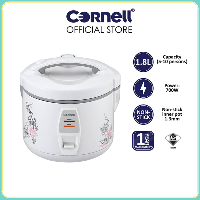 hot🔥การประกันคุณภาพ🔥 Cornell 1.8L Rice Cooker (5-8 Persons) Multi Rice Cooker Electric | CRC-JE18