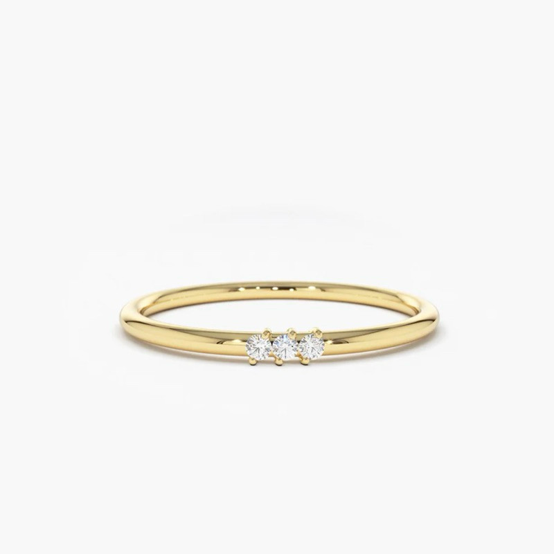 Princelyแหวนเพชรแท้3StoneMinimalist