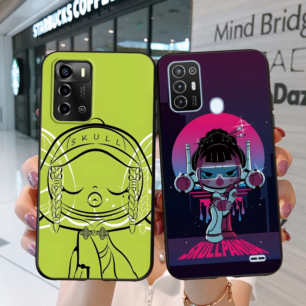 เคสโทรศัพท์ Zte Blade A7 A5 A3 Lite A71 A51 A31 Plus A72 A52 Lite A53 A7S เคส Case Skull Panda สีดํา