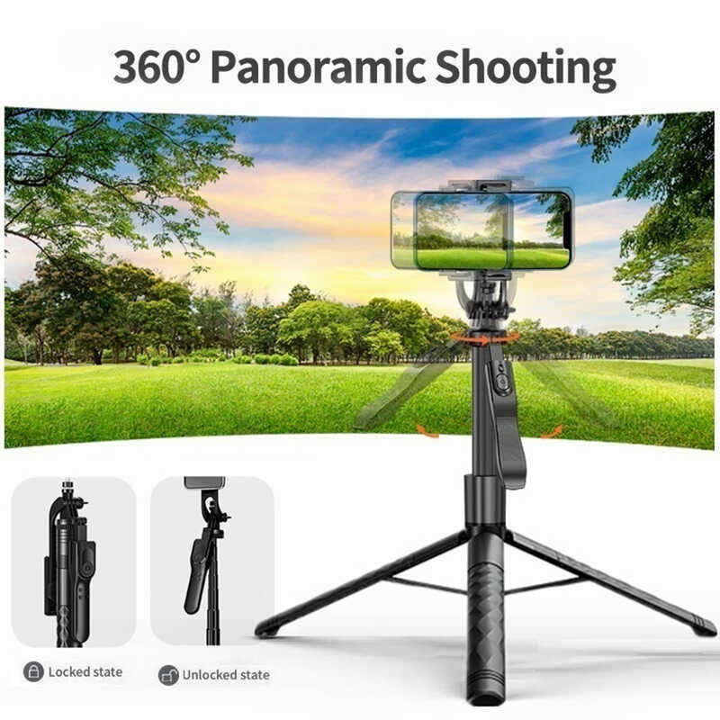 ❥ 68.9’‘/175Cm Tall Lightweight Travel Selfie Stick 360°Rotation Panorama Shooting Tripod Wi