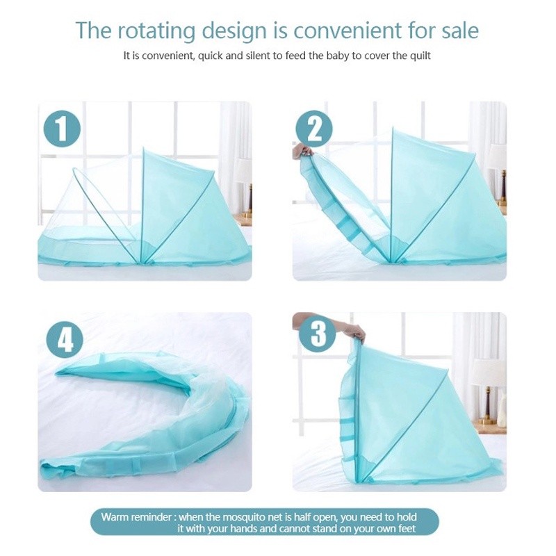 hot🔥การประกันคุณภาพ🔥 import Baby Mosquito Net Cover Adjustable Bed Net 360° Baby Mosquito Net Fol