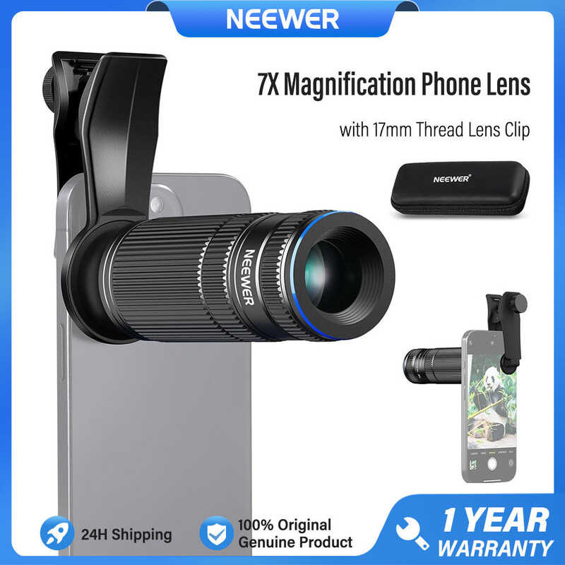 ❤ NEEWER Ls-36 Pro, 7X Telephoto Phone Lens, เลนส์เทเลโฟโต้สำหรับโทรศัพท์ พร้อมคลิปยึดเลนส์โทรศ