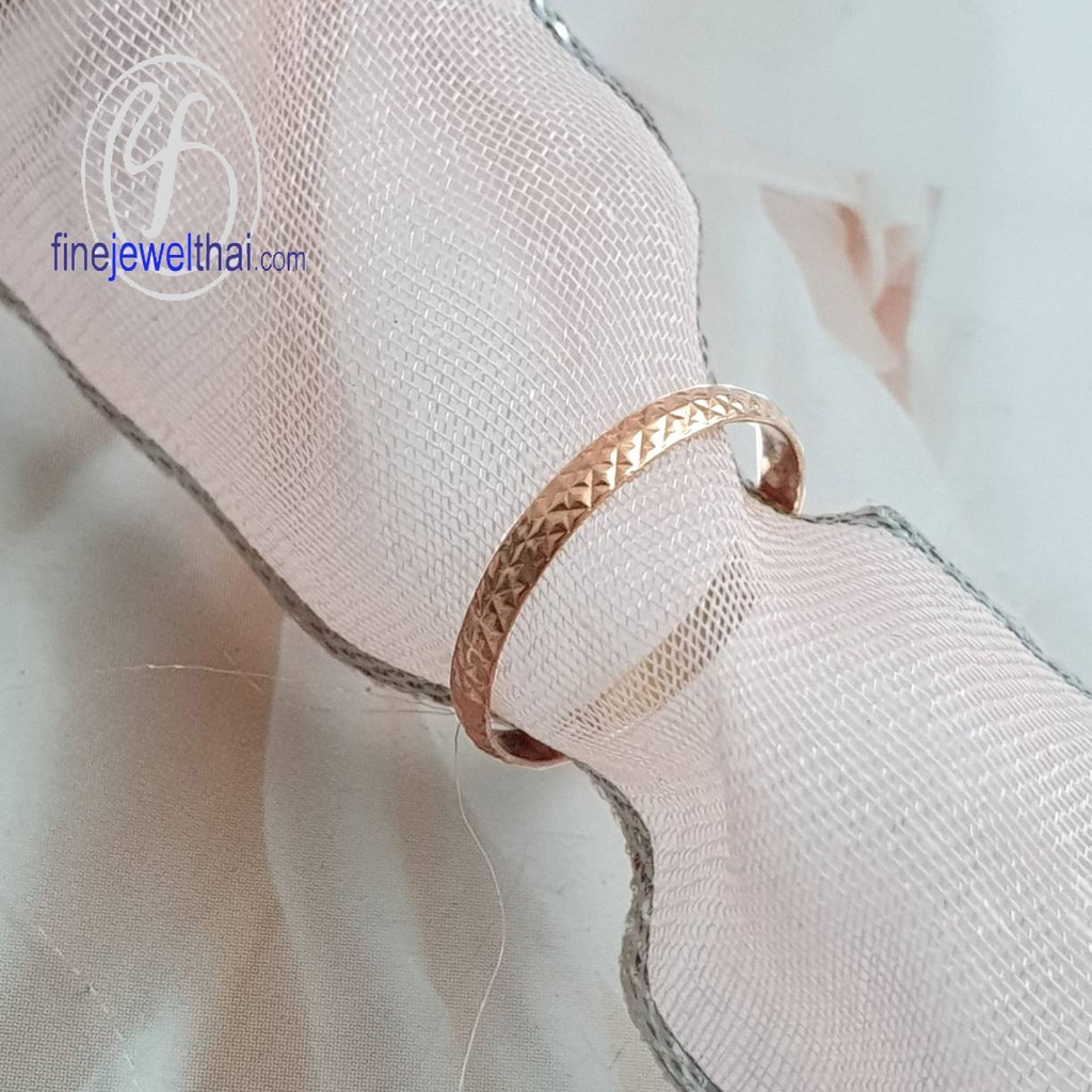 Finejewelthai แหวนพิ้งโกลด์-พิ้งโกลด์แท้-แหวนหมั้น-แหวนแต่งงาน-Pink Gold-9k-Wedding-Ring - R1239PG-