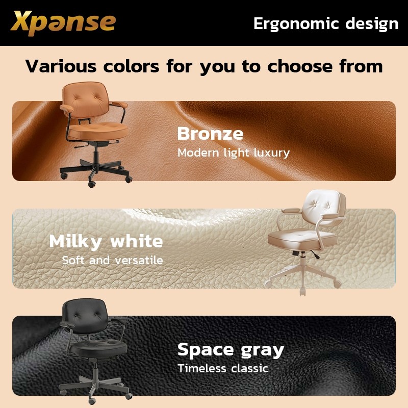 hot🔥การประกันคุณภาพ🔥 import Xpanse Oil Wax Leather Computer Office Ergonomic Study Chair