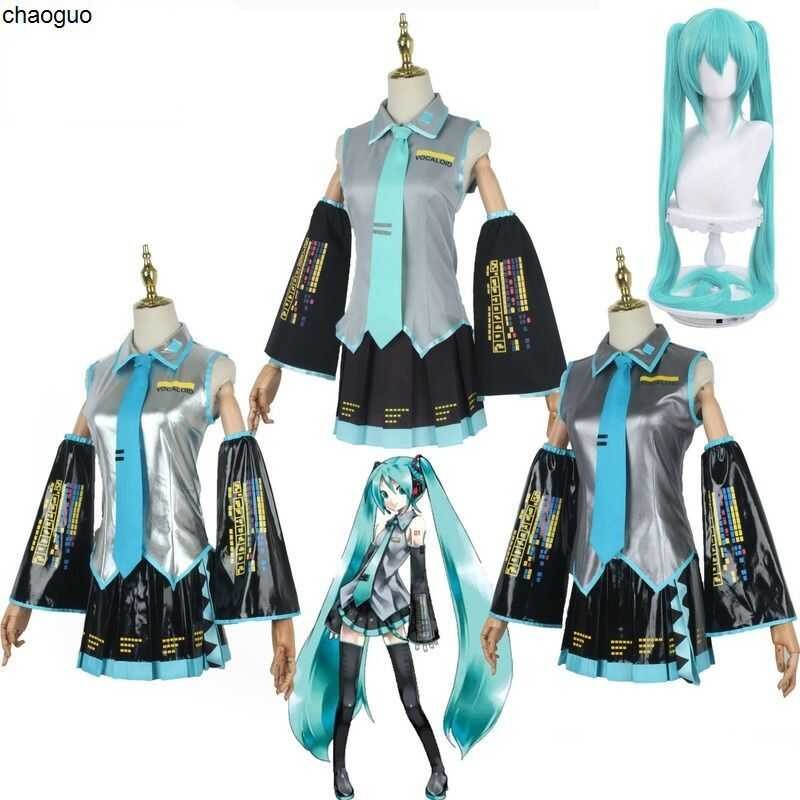 LY Vocaloid Miku Cosplay Wig Costume Japan Midi Dress Future Miku Cosplay Female Halloween Women Me