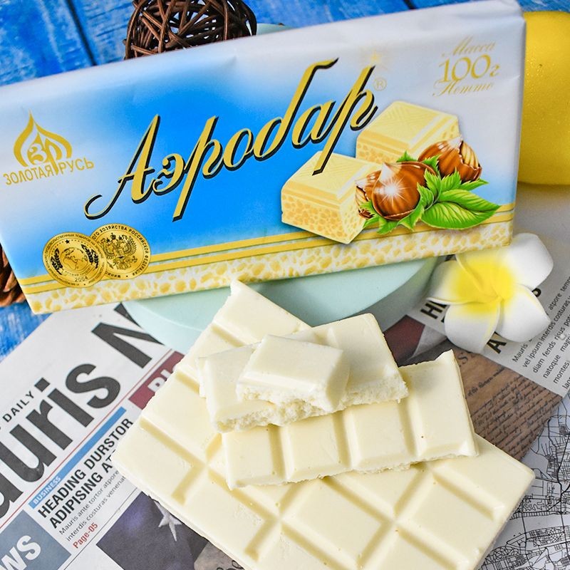 Keruier Bubble Dark Chocolate Nuts Hazelnuts และ White Chocolate นำเข้าจากรัสเซีย 100 กรัม