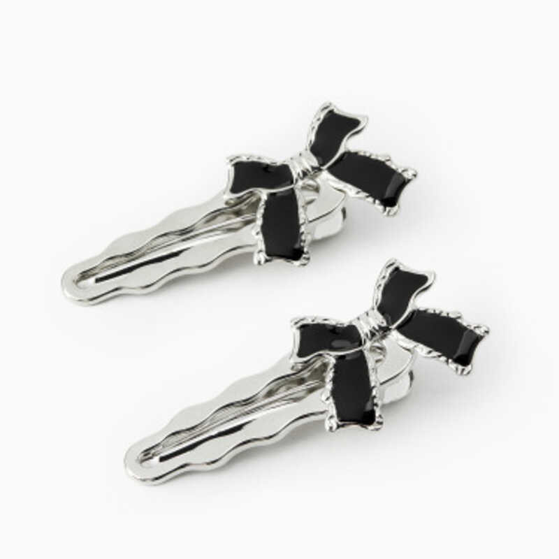▣  2Pcs Bowknot Wavy Decor Hair Clips
