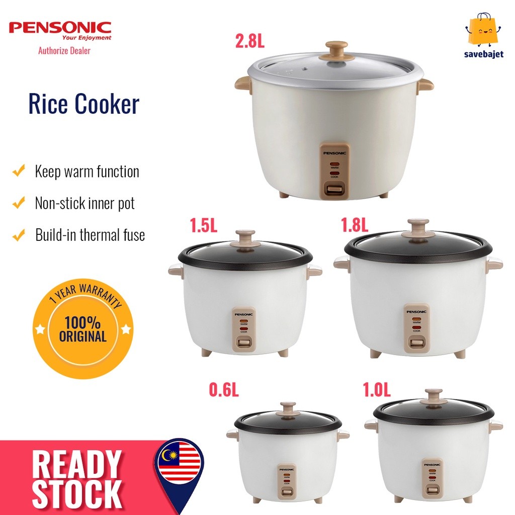 hot🔥การประกันคุณภาพ🔥 PENSONIC Rice Cooker (0.6L/1.0L/1.5L/1.8L/2.8L) PRC-6E/PRC-11E/PRC-15E/PRC-1