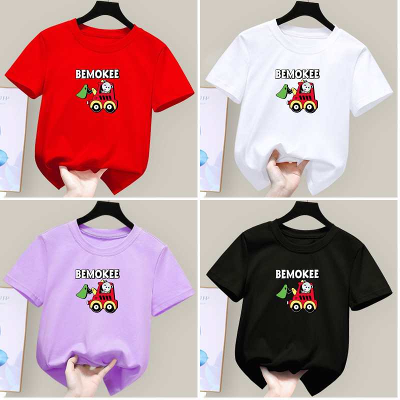 เสื้อยืดวัยรุ่น Playful Modern Child Short Sleeve T Girls Cotton Round Neck Shirts 12 13 Boy T-shirt
