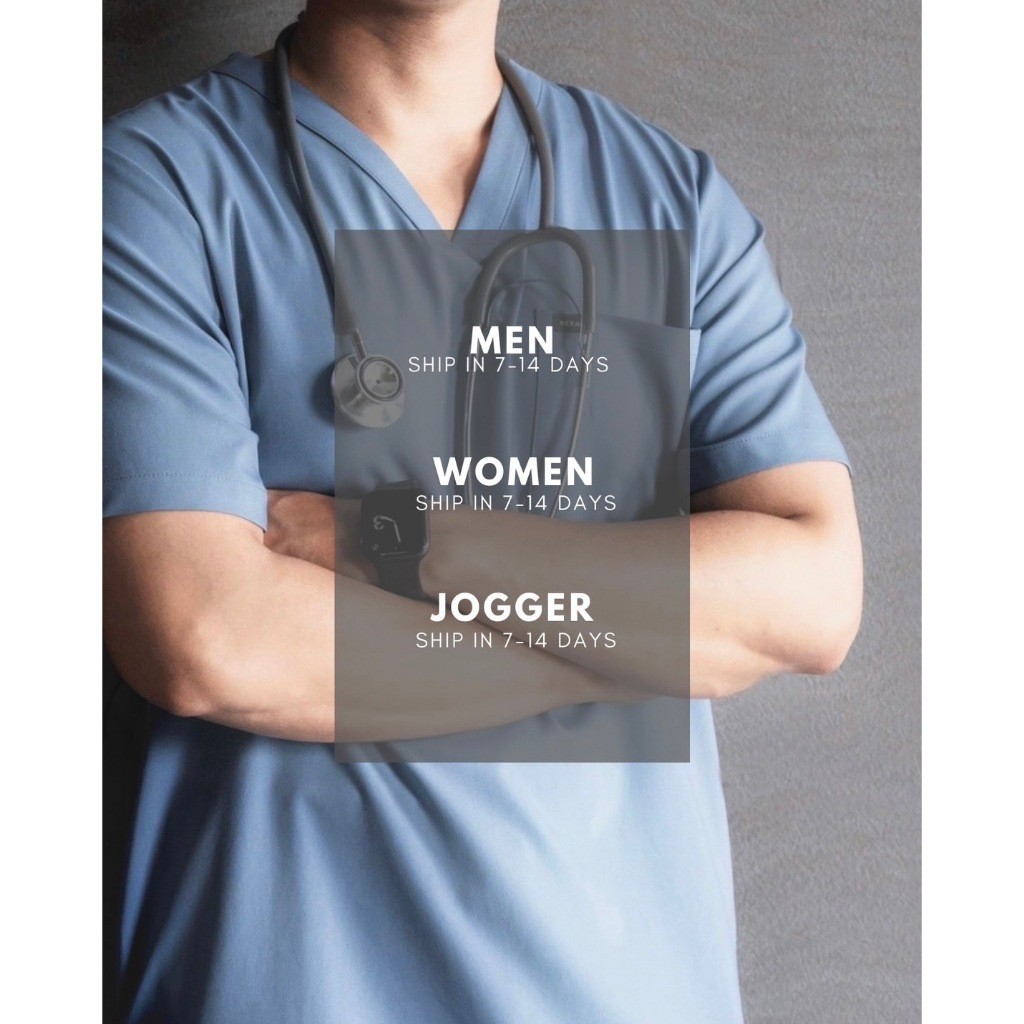 2024 REKA SCRUBS - สี Ash Blue - BEATRIX (ชุดสครับแพทย์ พยาบาล พร้อมปักชื่อ)