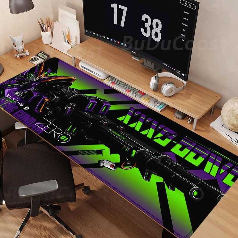 EVANGELION อะนิเมะเกม PC กีฬาอิเล็กทรอนิกส์ การพิมพ์สูง ล็อคขอบ ล็อคสํานักงานคอมพิวเตอร์ อุปกรณ์เสริมสําหรับเล่นเกมขนาดใหญ่ แผ่นรองเมาส์
