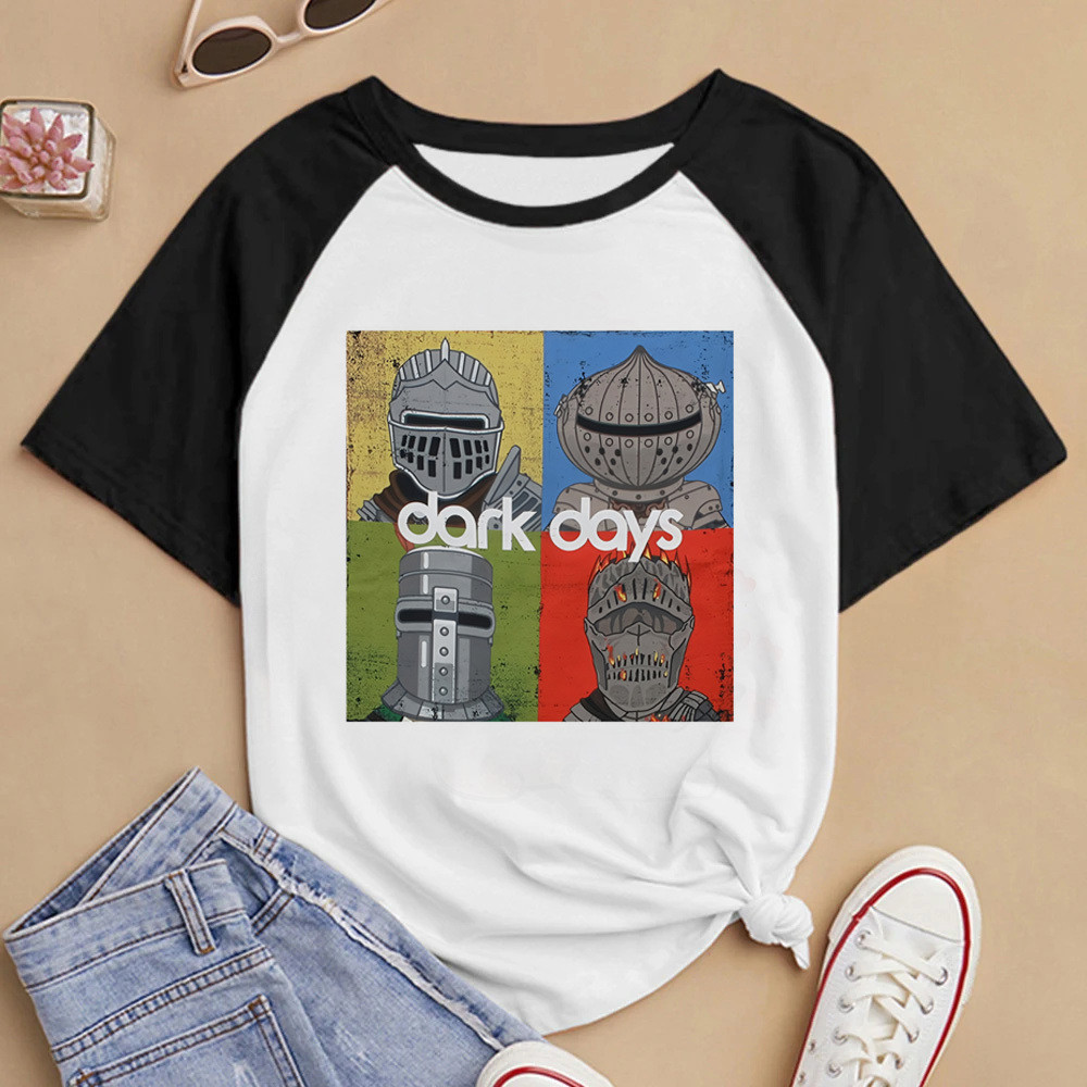 เสื้อยืดหญิง Dark Souls 3 kawaii hip hop อินเทรนด์ สไตล์ anime และ grunge ยุค 80s และ 2000s
