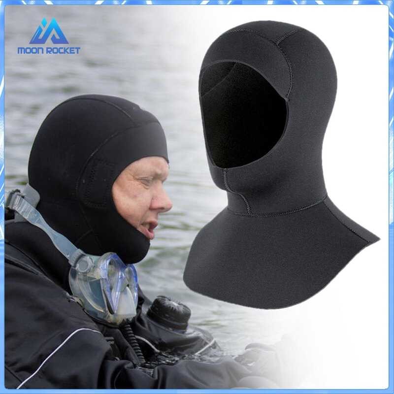 ❤ Moon ROCKET Wetsuit Hood, Surfing Thermal Hood Dive Gear Elastic Durable Swimming Hat Head Co