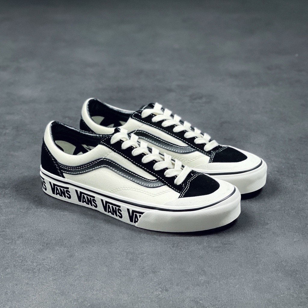 2024 VANS Style 36 midsole Canvas Shoes Black Beige Retro Print LOGO Canvas Shoes For Men and Women