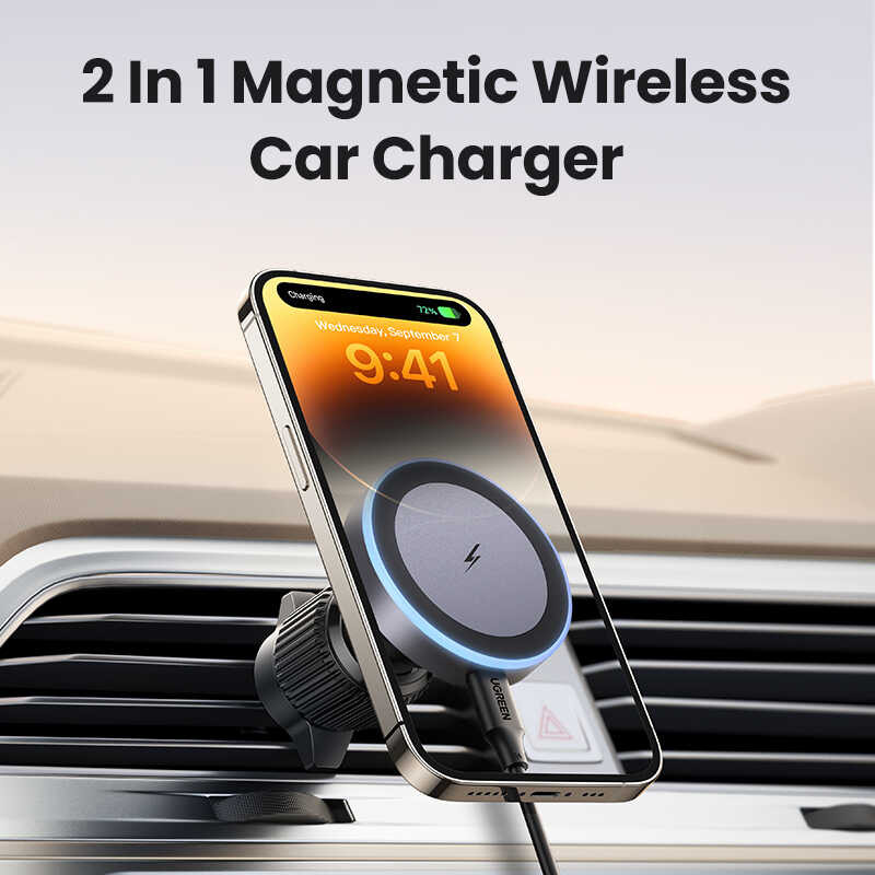 ❥ UGREEN Qi2 15Wแม่เหล็กรถผู้ถือโทรศัพท์wireless Chargerสําหรับ