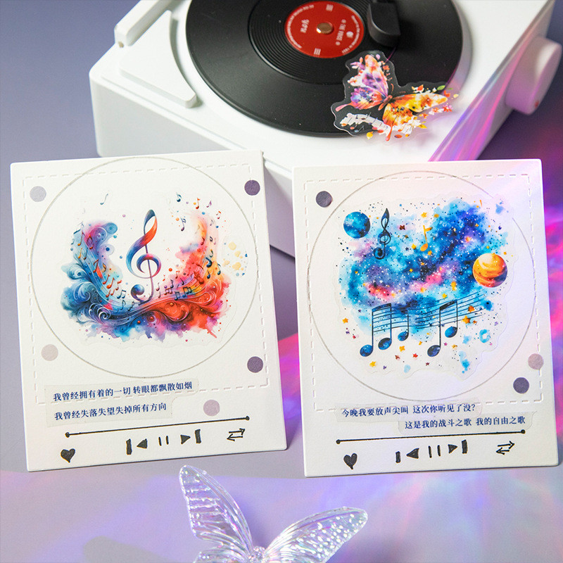 15 ชิ้น Kawaii เครื่องเขียนสติกเกอร์ที่มีสีสัน melodys DIY Craft Scrapbooking อัลบั้ม Junk Journal Happy Planner ไดอารี่