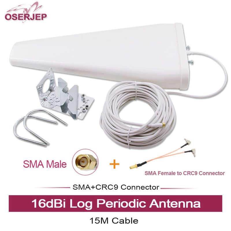 ❤ เสาอากาศ 4G LTE WIFI Cuber External16dbi Log Periodic Antenna Connector 15M Cable+ 2Ts9/2Sma/
