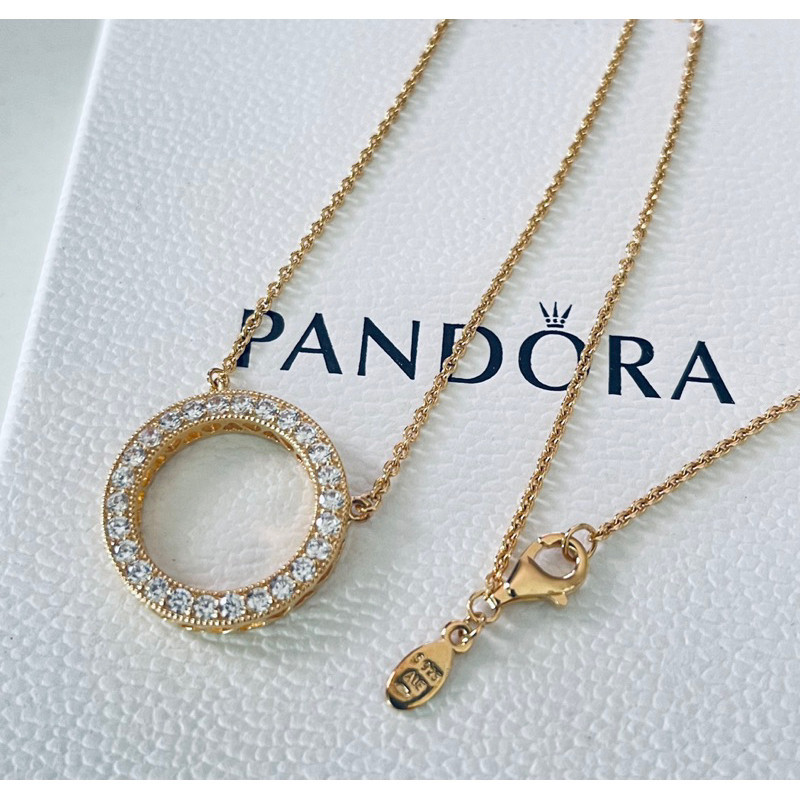 Pandora แท้% สร้อยคอ สีทอง New