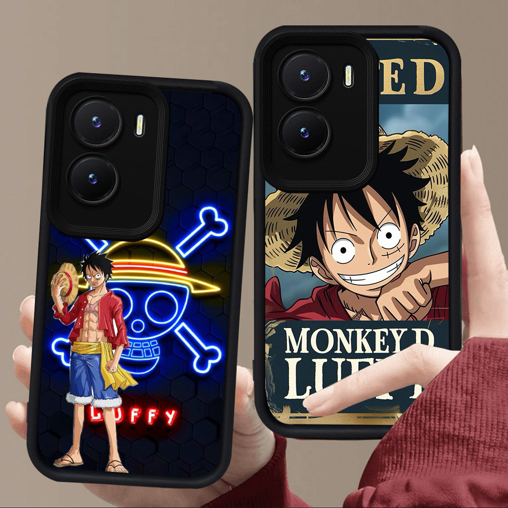 E81 One Piece LuffyปลอกสําหรับซิลิโคนสีดําVIVO Y35 IQOO Z9X Y56 Z9 Y22s Y75 Y15a Y15s Y55 Y01 Y22 Y1