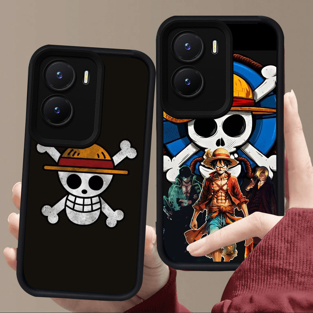 E1 โลโก้ One Piece สําหรับซิลิโคนสีดํา VIVO Y35 IQOO Z9X Y56 Z9 Y22s Y75 Y15a Y15s Y55 Y01 Y22 Y16 1