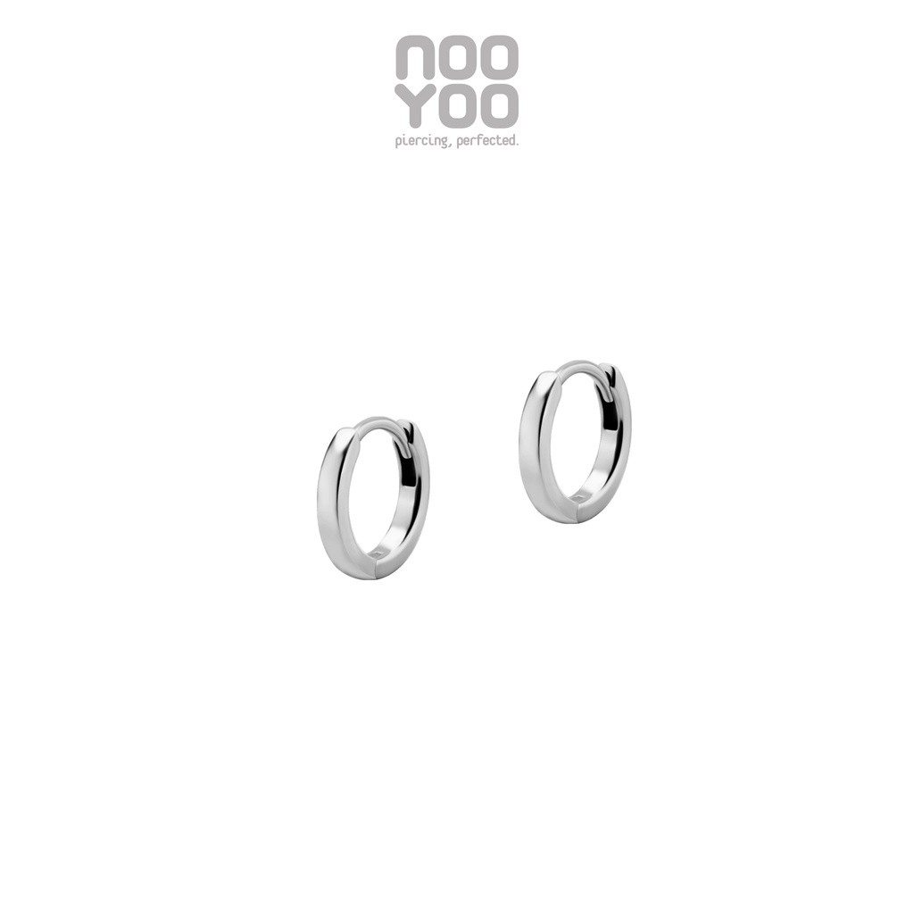 NooYoo ต่างหูสำหรับผิวแพ้ง่าย Plain Hoop Surgical Steel รุ่นห่วงเล็ก (สีขาว/สีทอง)