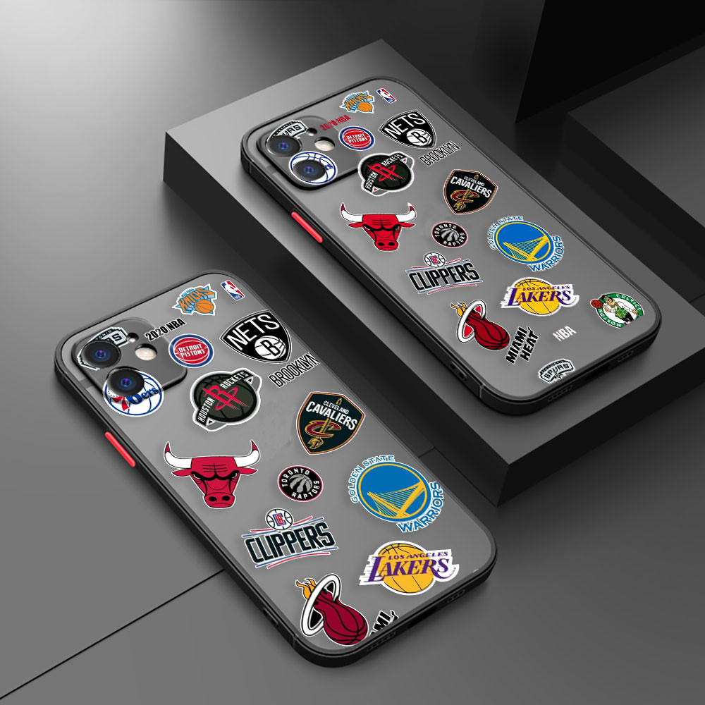 โทรศัพท์มือถือกรณีโลโก้บาสเกตบอล NBA 7FP สําหรับ iPhone 12 13 14 11 15 16 Pro Max 7 8 Plus Mini XR 1