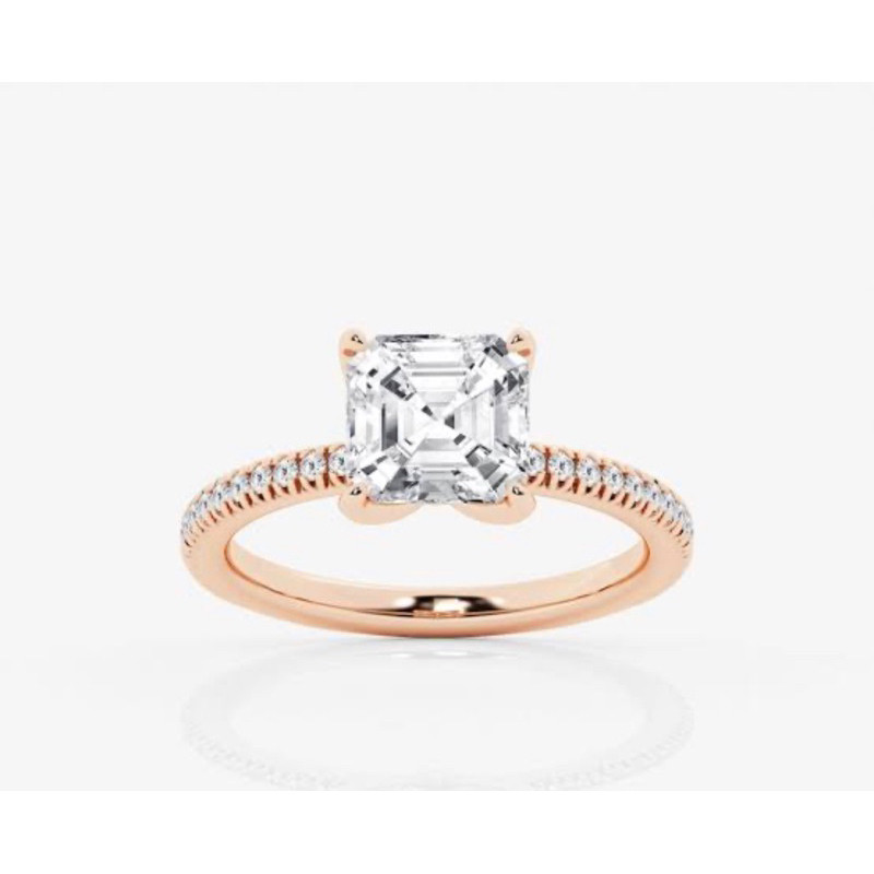 CVD Diamond Solitaire Ring แหวนเพชรแท้ ทองคำ 9K 1.00 ct HPHT Lab Grown Diamond น้ำ 100 (DEF) VVS-VS