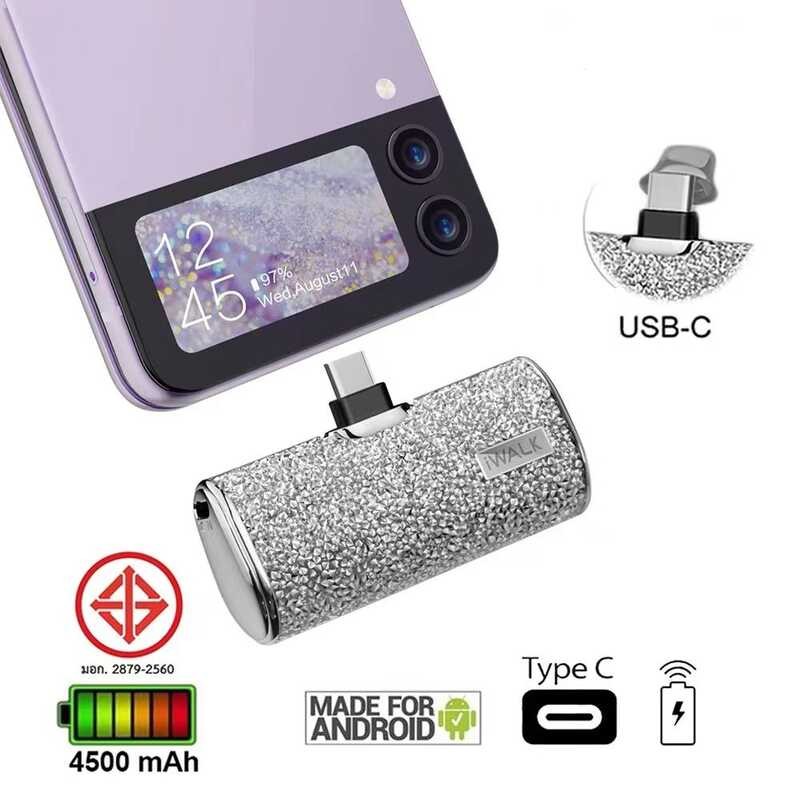 ❤ Iwalk Secret 4500C แบตสำรองไร้สาย ใช้ได้กับสมาร์ทโฟนtypec Lightening Samsung Huawei พาวเวอร์แ