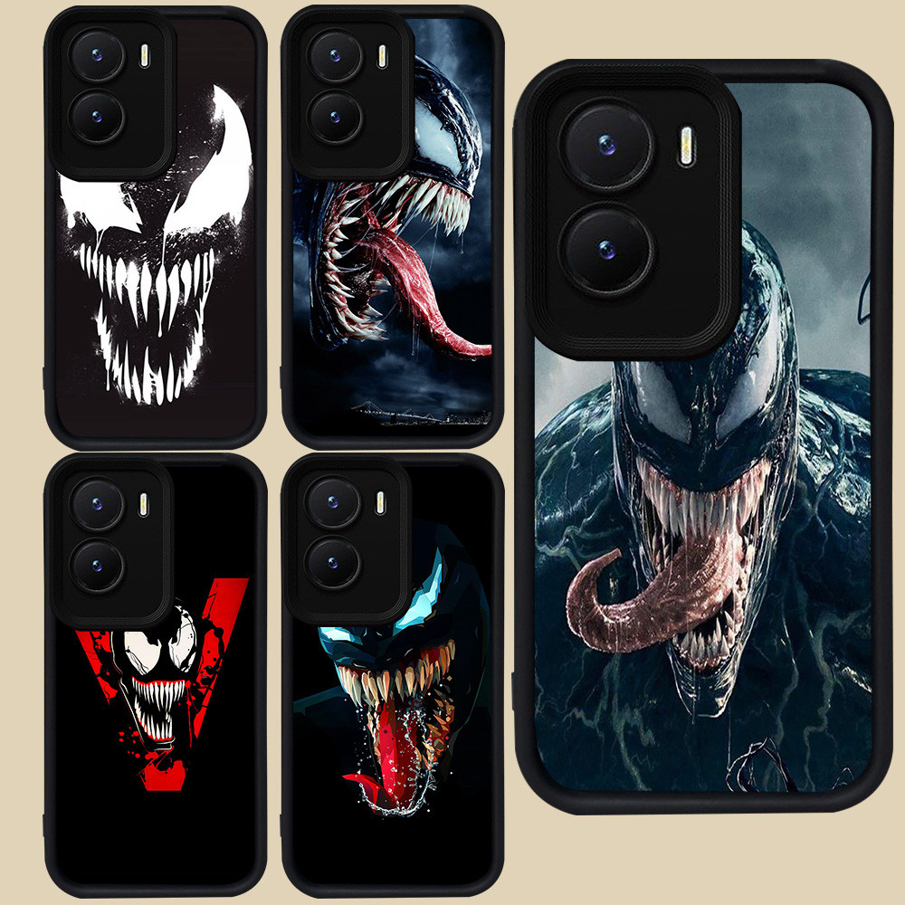 ปลอกสีดําสําหรับ VIVO Y16 T4 IQOO 13 Z10 Z9X Y35 Z9 Y75 Y55 Y22s Y01 Y15a Y15s Y56 Y22 5G R80 Venom
