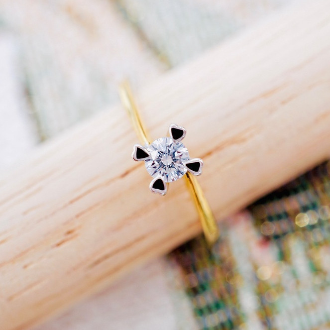 [ พร้อมส่ง ] แหวนเพชรแท้  20 ตัง  เพชรเบลเยี่ยมคัต น้ำ100 ทองคำแท้9K (ทอง37.5%) [9KPRB217]