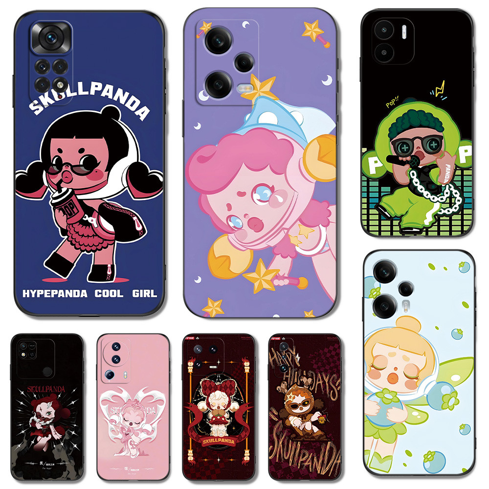 เคส สำหรับ Xiaomi 13 Lite Pro / Xiaomi 14 Pro Skullpanda ลมจีน เคส Case สีดํา สีแดง แปลกๆ น่ารัก Cut