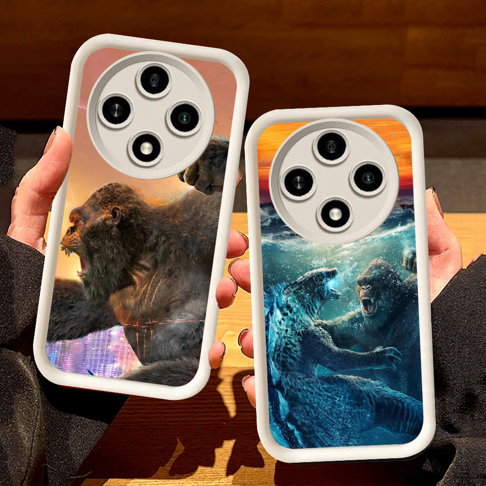 เคสสีขาวสําหรับ Xiaomi Redmi POCO C75 A3 C61 X3 NFC A3X 14C X7 Pro 5G S71 Godzilla vs Kong
