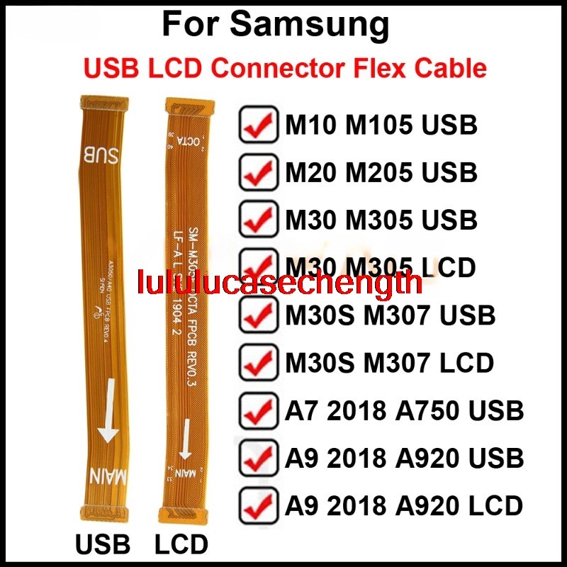 Bai- บอร์ดหลักเมนบอร์ด LCD Connector Flex สําหรับ Samsung Galaxy M30s M30 M20 M10 A9 A7 2018 M307 M3