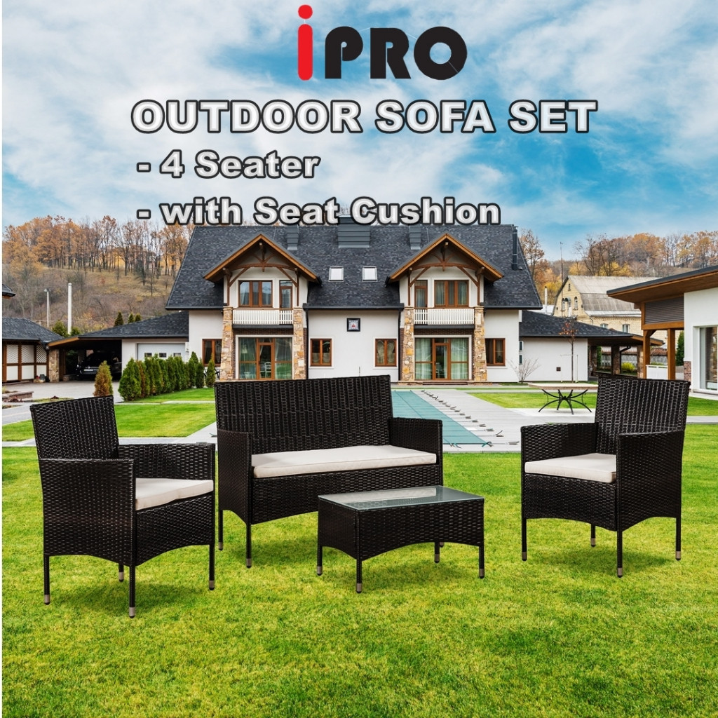 hot🔥การประกันคุณภาพ🔥 import IPRO Outdoor Rattan Sofa Garden Table And Chair Set Balcony Rattan So