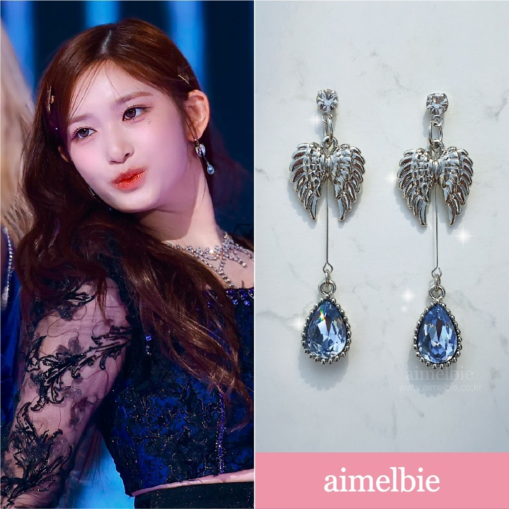 [IVE Leeseo, ต่างหู Kim Sejeong] ต่างหูเกาหลี ปีกนางฟ้า