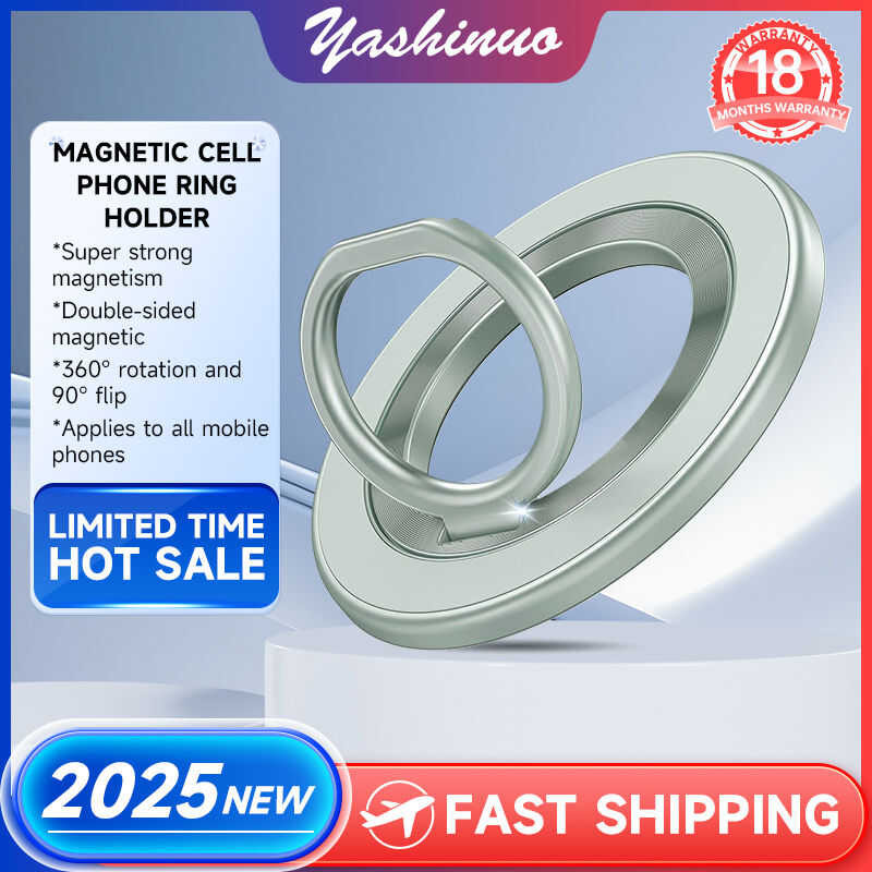 ❤ Yashinuo Holder For Magsafe Cell Phone Grip Stand Finger Ring Kickstand Two-Sided Magnetic Co