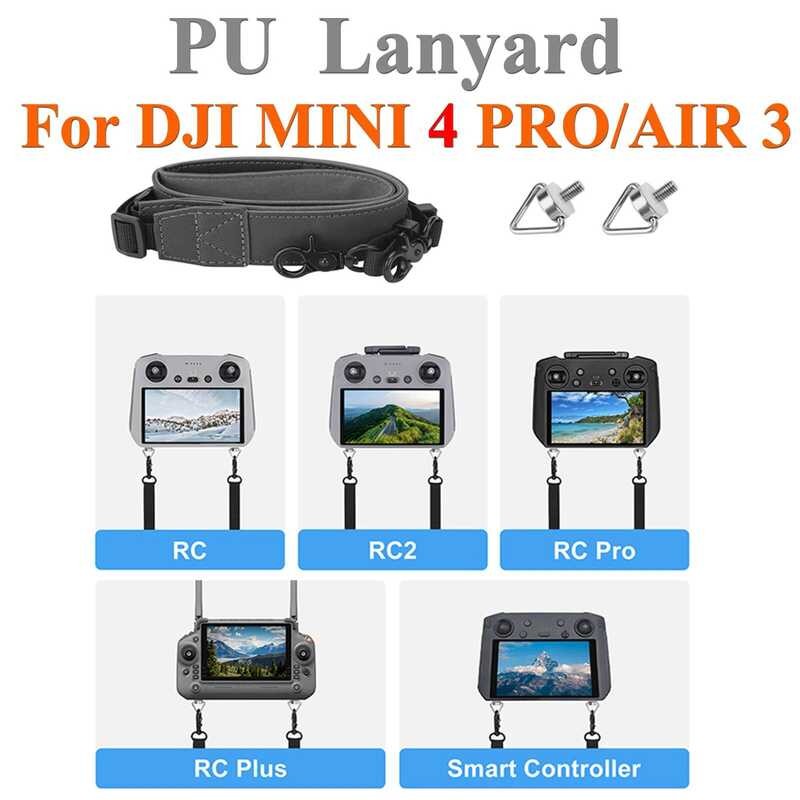 ▥ Universal Lanyard สําหรับ MINI 3/3 Pro/4 Pro/Air 3S/Mavic 2 PU ปรับสายคล้องคอพร้อมสกรูสําหรับ