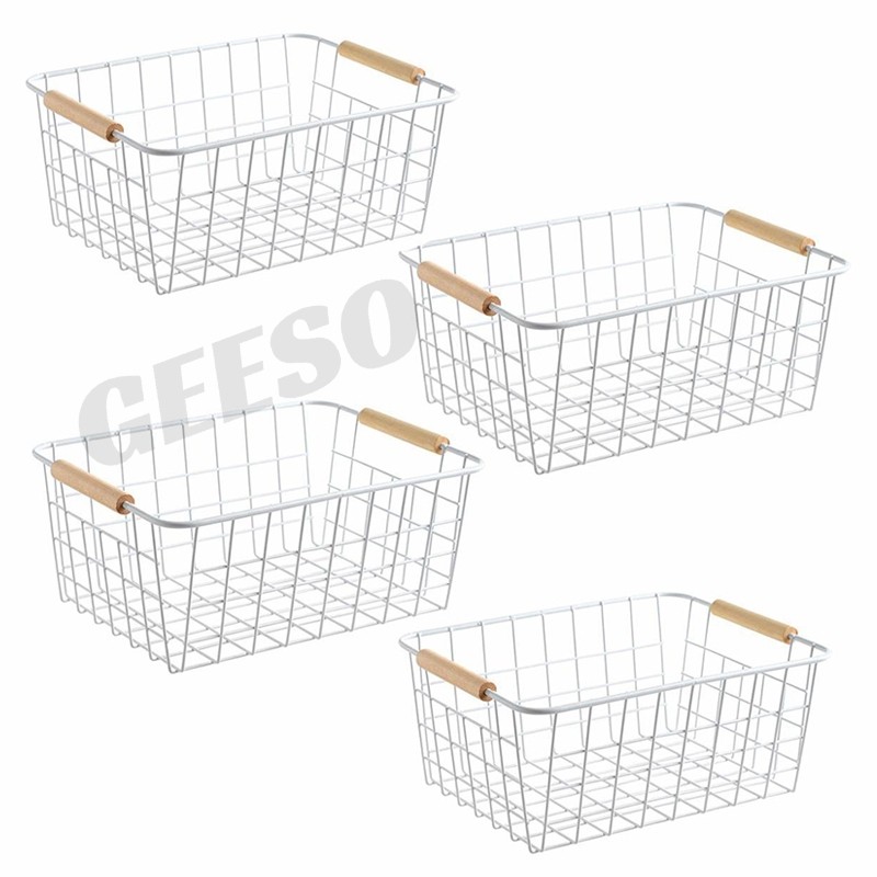 hot🔥การประกันคุณภาพ🔥 import GEESO Desktop Storage Basket Multipurpose Steel Square Food Storage O