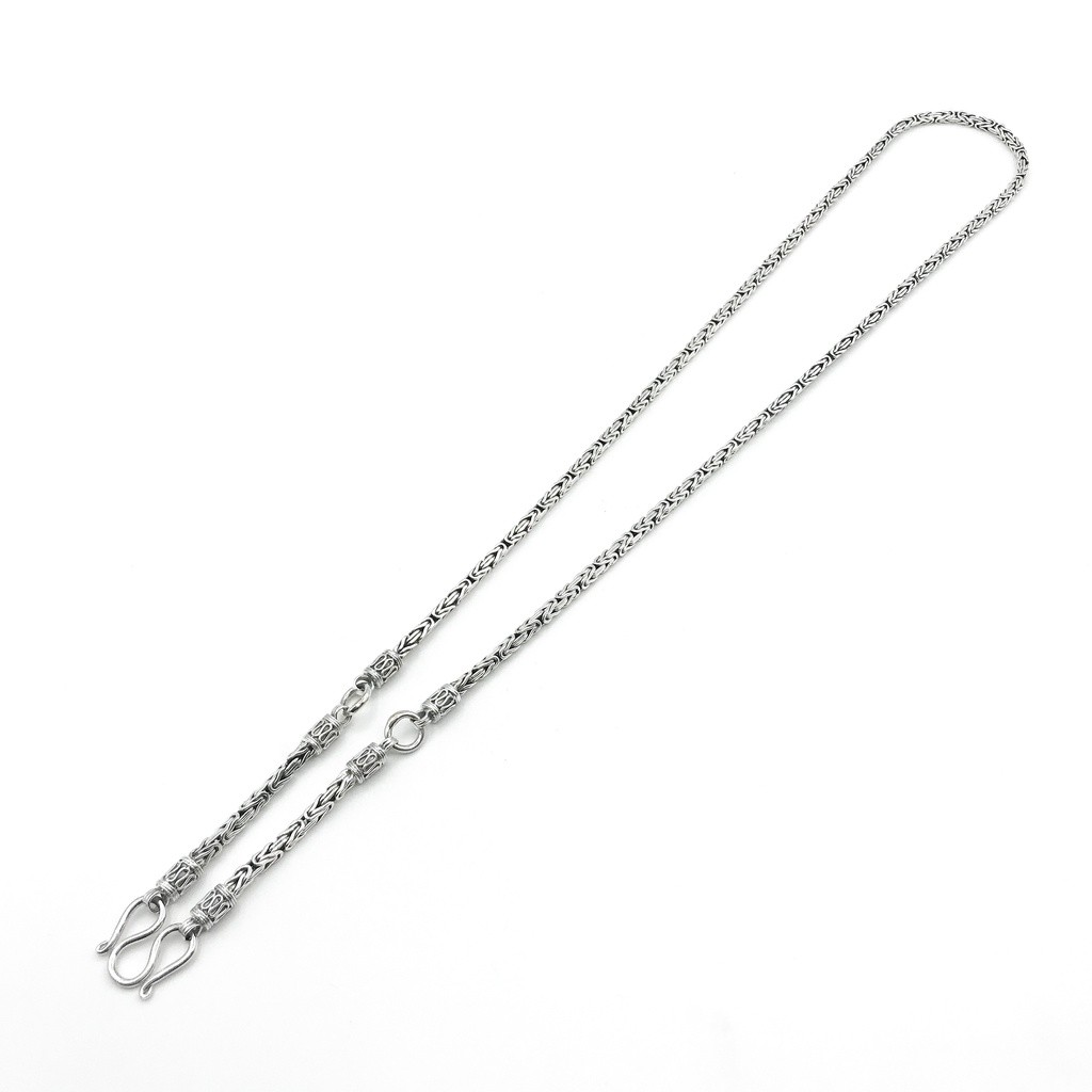 DSP สร้อยคอห้อยพระ 3 องค์ ถักลายบาหลี เงินแท้ 925 : DSP 925 Sterling Silver Braided Chain Necklace