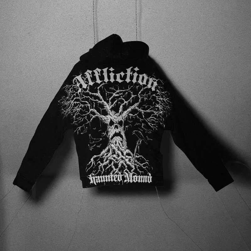 ❤️ AFFLICTION Retro Gothic Zip Up Hoodie สําหรับชาย Y2k Punk ล้างขนาดใหญ