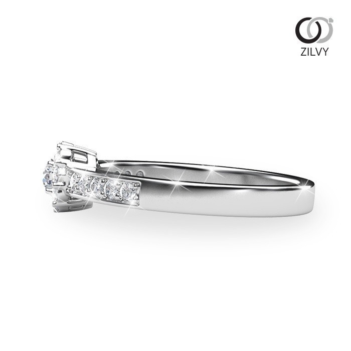 Zilvy แหวนเพชรผู้หญิง เพชรรวม 0.24 กะรัต color D (GR305)