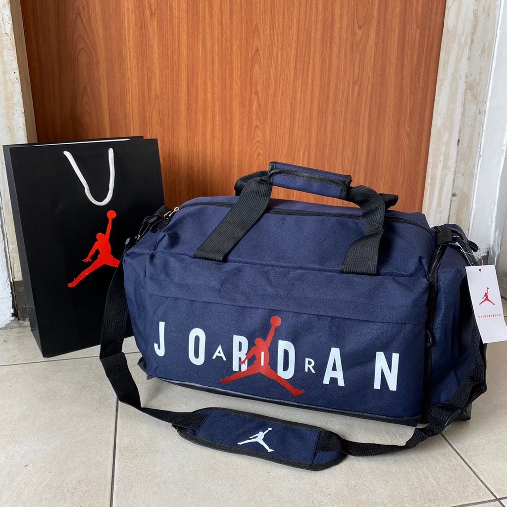 2024 Nike AIR JORDAN FONT DUFFLE BAG ORIGINAL BLUE BACKPACK / กระเป๋าเดินทาง / JORDAN GYM BAG