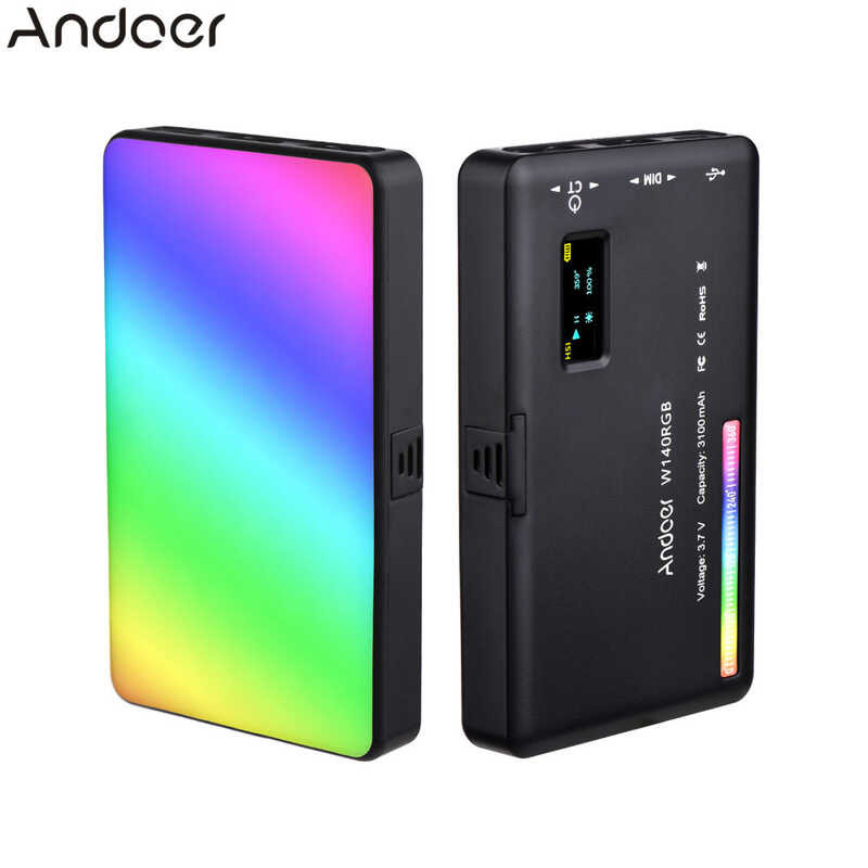 ❤ Andoer แฟลชวิดีโอ RGB แบบคลิปออน W140rgb