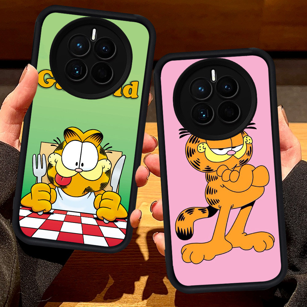 S62 Paint Garfield Case สําหรับ Realme Narzo 70 N65 12X 12 13 Pro Plus Lite 5G สีดํา