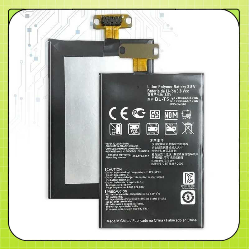 แบตเตอรี่ BL-T5 สำหรับ LG Google Nexus 4 E960 Occam Mako / Optimus G Eclipse E9 E971 E975 F180 E973