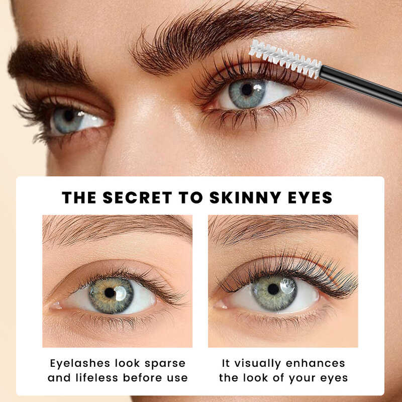 ▥ QIBEST ชุดแต่งหน้า Eyelash Growth Serum Enhancer มาสคาร่าสีดํายาวข