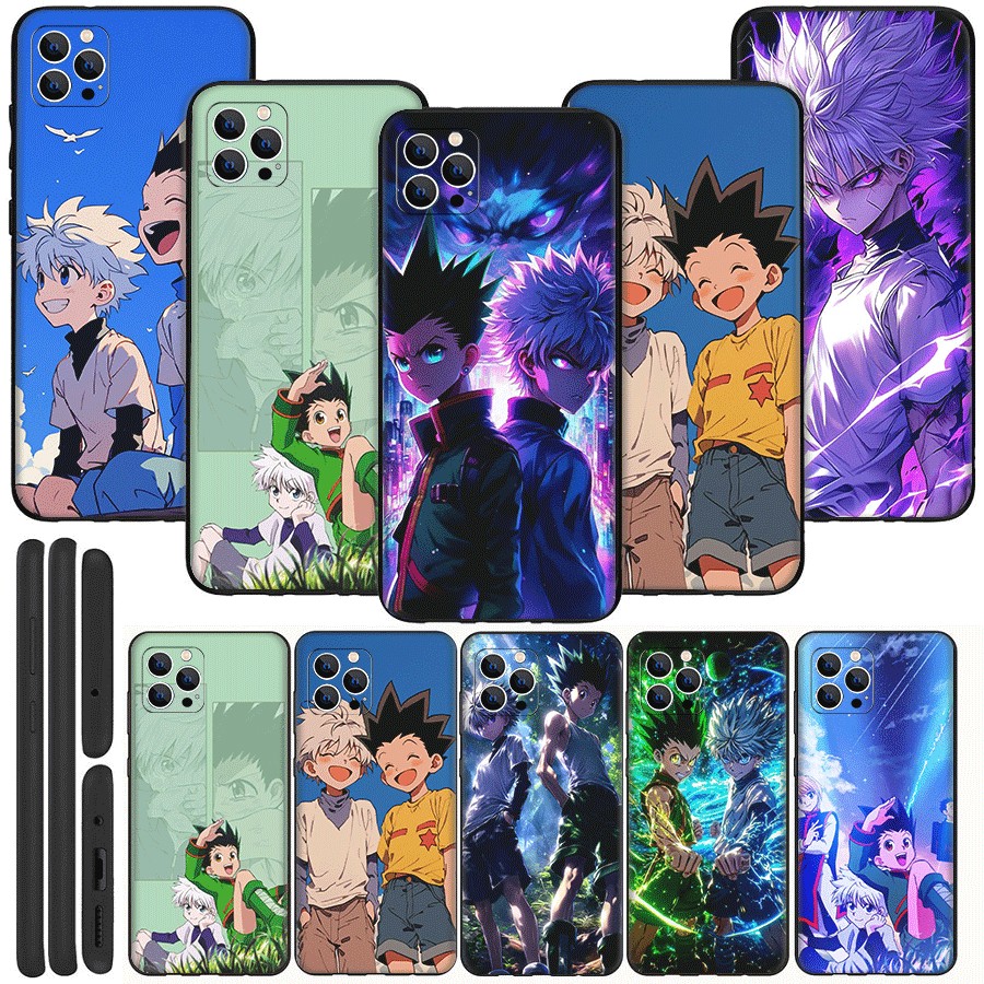 Gon Killua การ์ตูนสําหรับ iPhone 12 13 Mini Pro Max เคสโทรศัพท์ TPU ฝาครอบป้องกันแบบนุ่ม