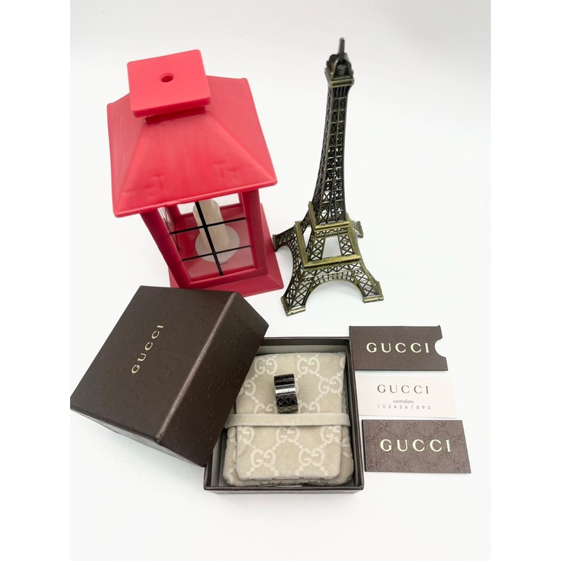 แหวน Gucci Diamante Ring Smoked Silver