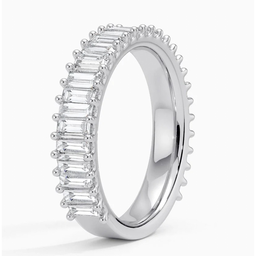 แหวนเพชร 1.8 ct Baguette Lab Grown Diamond Eternity Ring - White Gold 14K พร้อมใบรับรอง IGI