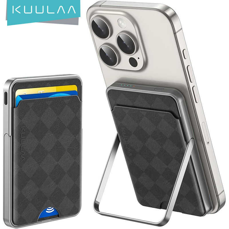 ❤ KUULAA 5000Mah Power Bank Charger Pd20w Magetic Powebank Built-In Stand Slim Fast Charge Fold